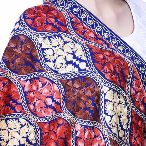 Women's Aari Embroidered Wool Stole